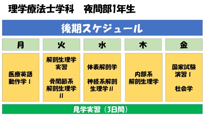 理学療法士学科 夜間部4年制 『各学年の年間スケジュール紹介！⑤